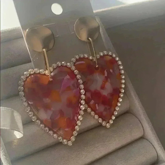 Heart Shaped Statement Earrings - Picture 5 of 6